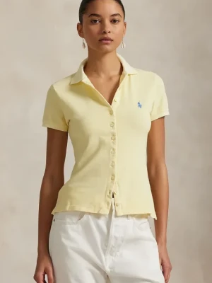 Polo Ralph Lauren polo bawełniane damski kolor żółty 211965095
