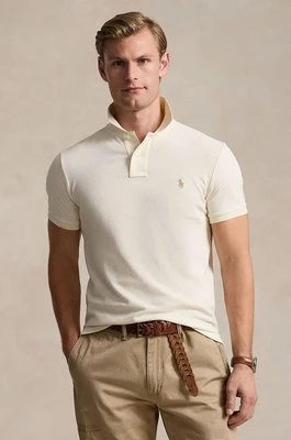 Polo Ralph Lauren polo bawełniane kolor beżowy gładki 710536856