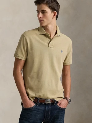 Polo Ralph Lauren polo bawełniane kolor beżowy gładki 710536856