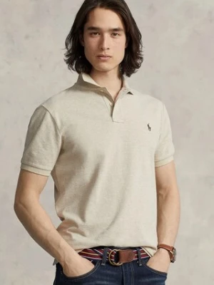 Polo Ralph Lauren polo bawełniane kolor beżowy gładki 710680784