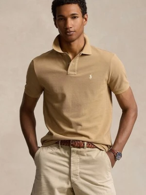 Polo Ralph Lauren polo bawełniane kolor beżowy gładki 710680784