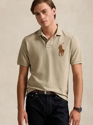 Polo Ralph Lauren polo bawełniane kolor beżowy gładki 710958776