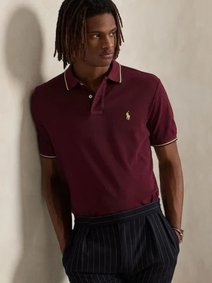 Polo Ralph Lauren polo bawełniane kolor bordowy gładki 710842621