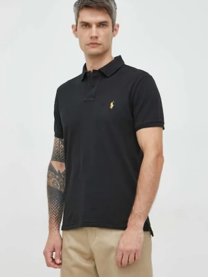 Polo Ralph Lauren polo bawełniane kolor czarny gładki