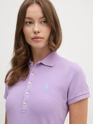 Polo Ralph Lauren polo bawełniane kolor fioletowy 211939271