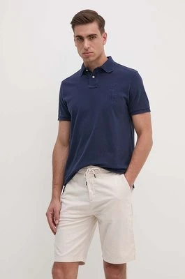 Polo Ralph Lauren polo bawełniane kolor granatowy gładki 710938137