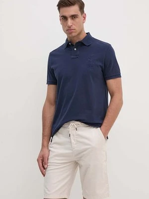 Polo Ralph Lauren polo bawełniane kolor granatowy gładki 710938137