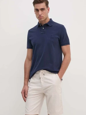Polo Ralph Lauren polo bawełniane kolor granatowy gładki 710938137