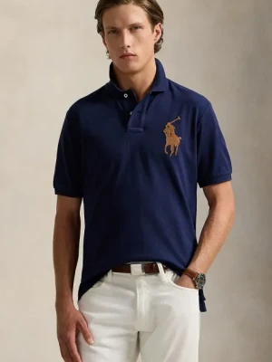 Polo Ralph Lauren polo bawełniane kolor granatowy gładki 710958776