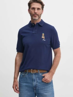 Polo Ralph Lauren polo bawełniane kolor granatowy z aplikacją 710953336