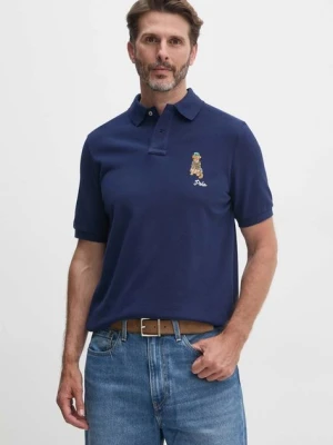 Polo Ralph Lauren polo bawełniane kolor granatowy z aplikacją 710953336