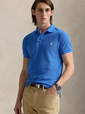 Polo Ralph Lauren polo bawełniane kolor niebieski gładki 710536856