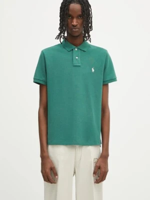 Polo Ralph Lauren polo bawełniane kolor niebieski gładki 710680784