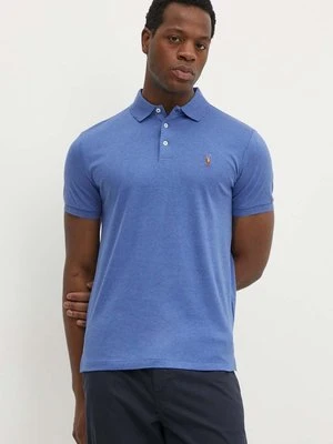 Polo Ralph Lauren polo bawełniane kolor niebieski gładki 710713130