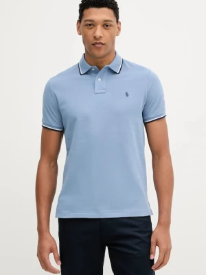 Polo Ralph Lauren polo bawełniane kolor niebieski gładki 710842621