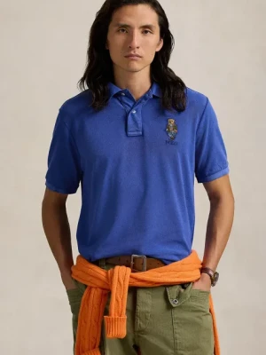 Polo Ralph Lauren polo bawełniane kolor niebieski gładki 710958188