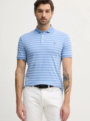 Polo Ralph Lauren polo bawełniane kolor niebieski wzorzysty