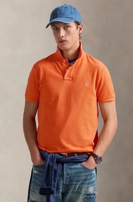 Polo Ralph Lauren polo bawełniane kolor pomarańczowy gładki 710680784