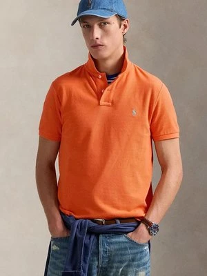 Polo Ralph Lauren polo bawełniane kolor pomarańczowy gładki 710680784