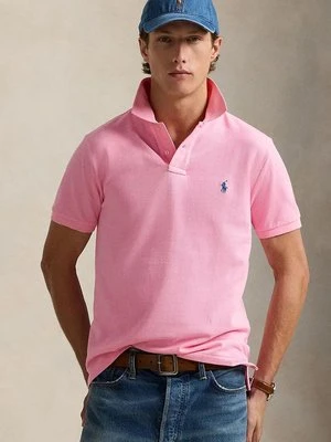 Polo Ralph Lauren polo bawełniane kolor różowy gładki 710680784