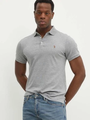 Polo Ralph Lauren polo bawełniane kolor szary gładki 710713130