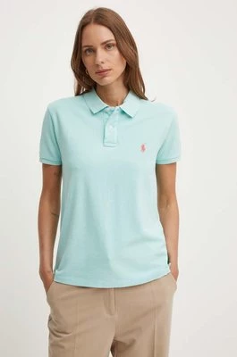 Polo Ralph Lauren polo bawełniane kolor turkusowy 211935587