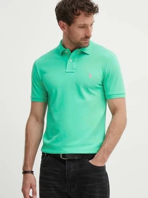 Polo Ralph Lauren polo bawełniane kolor zielony gładki 710795080