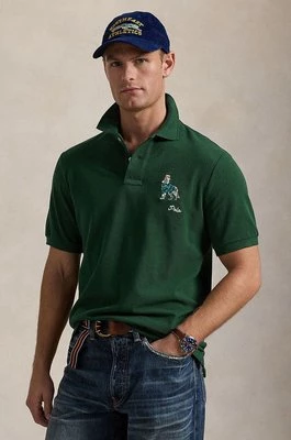 Polo Ralph Lauren polo bawełniane kolor zielony z aplikacją 710953336