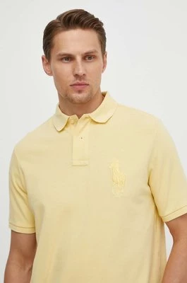 Polo Ralph Lauren polo bawełniane kolor żółty z aplikacją 710936508
