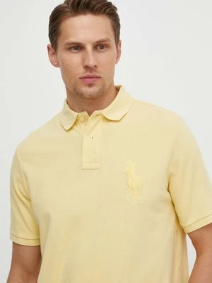 Polo Ralph Lauren polo bawełniane kolor żółty z aplikacją 710936508