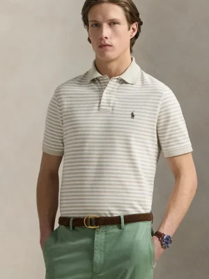 Polo Ralph Lauren polo bawełniane męski kolor beżowy wzorzysty 710974596