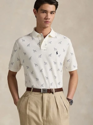 Polo Ralph Lauren polo bawełniane męski kolor biały wzorzysty 710974597