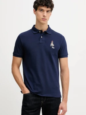 Polo Ralph Lauren polo bawełniane męski kolor bordowy z aplikacją 710P00095
