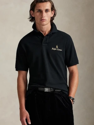 Polo Ralph Lauren polo bawełniane męski kolor czarny gładki 710981782