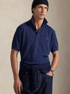Polo Ralph Lauren polo bawełniane męski kolor granatowy gładki 710A12934
