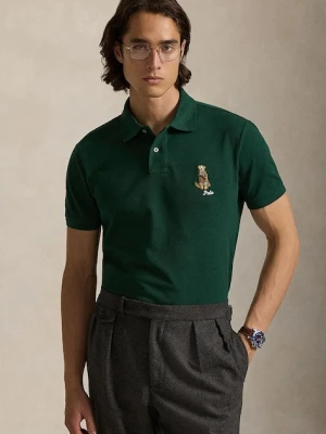 Polo Ralph Lauren polo bawełniane męski kolor zielony z aplikacją 710P00095
