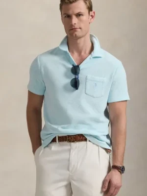 Polo Ralph Lauren polo bawełniane Polo Shirt męska kolor niebieski gładki 710965382