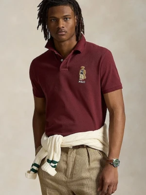 Polo Ralph Lauren polo bawełniane Sskccmslm1 Short Sleeve męski kolor bordowy gładki 710973159