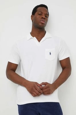 Polo Ralph Lauren polo męski kolor biały gładki