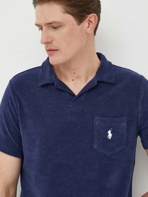 Polo Ralph Lauren polo męski kolor granatowy gładki