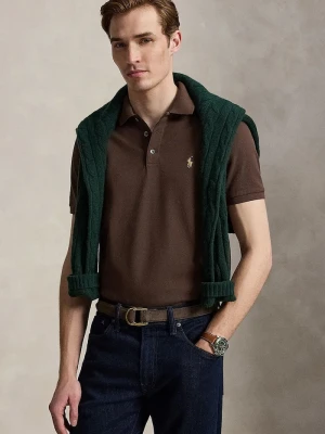 Polo Ralph Lauren polo męskie bawełniane z elastanem brązowy