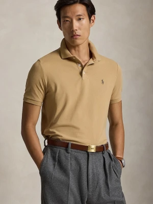 Polo Ralph Lauren polo męskie bawełniane z elastanem brązowy