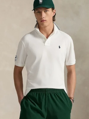 Polo Ralph Lauren polo Wimbledon Collection męski kolor biały gładki 710970483