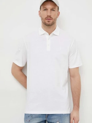 Polo Ralph Lauren polo z domieszką lnu biały