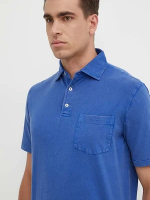 Polo Ralph Lauren polo z domieszką lnu niebieski