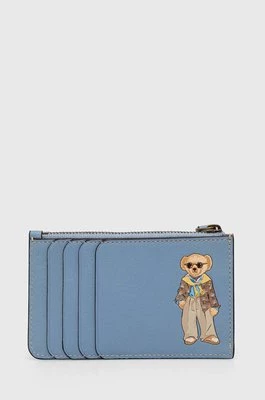 Polo Ralph Lauren portfel skórzany damski kolor niebieski 427928770