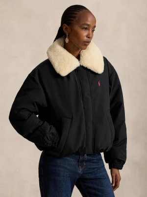 POLO RALPH LAUREN Puchowa kurtka | Loose fit | shearling czarny