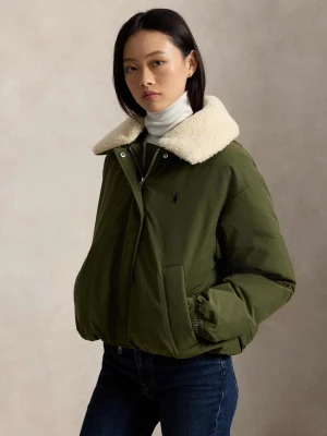 POLO RALPH LAUREN Puchowa kurtka | Loose fit | shearling oliwkowy