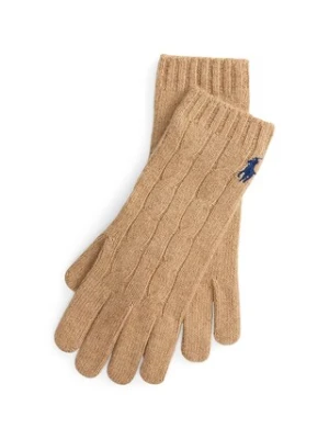 Polo Ralph Lauren rękawiczki wełniane damskie kolor beżowy 455981440