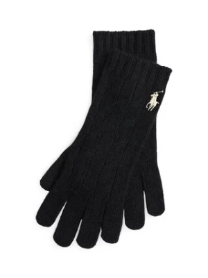 Polo Ralph Lauren rękawiczki wełniane damskie kolor czarny 455981440